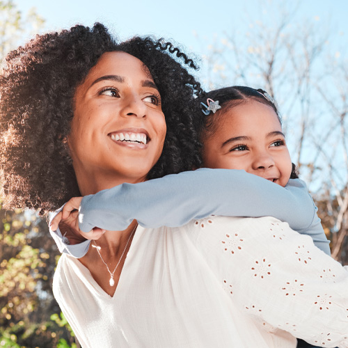 Daughter on Moms Back